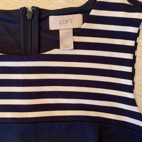 NEW Ann Taylor Loft navy/white sleeveless dress - Picture 4 of 5